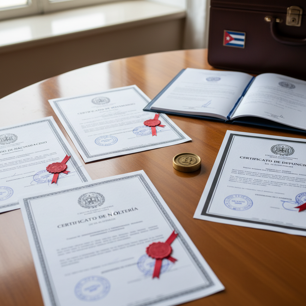 Documentos registrales en Cuba